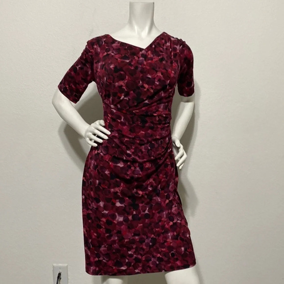 Connected Apparel Multicolor Ruched Dress Size 4 - Picture 1 of 7